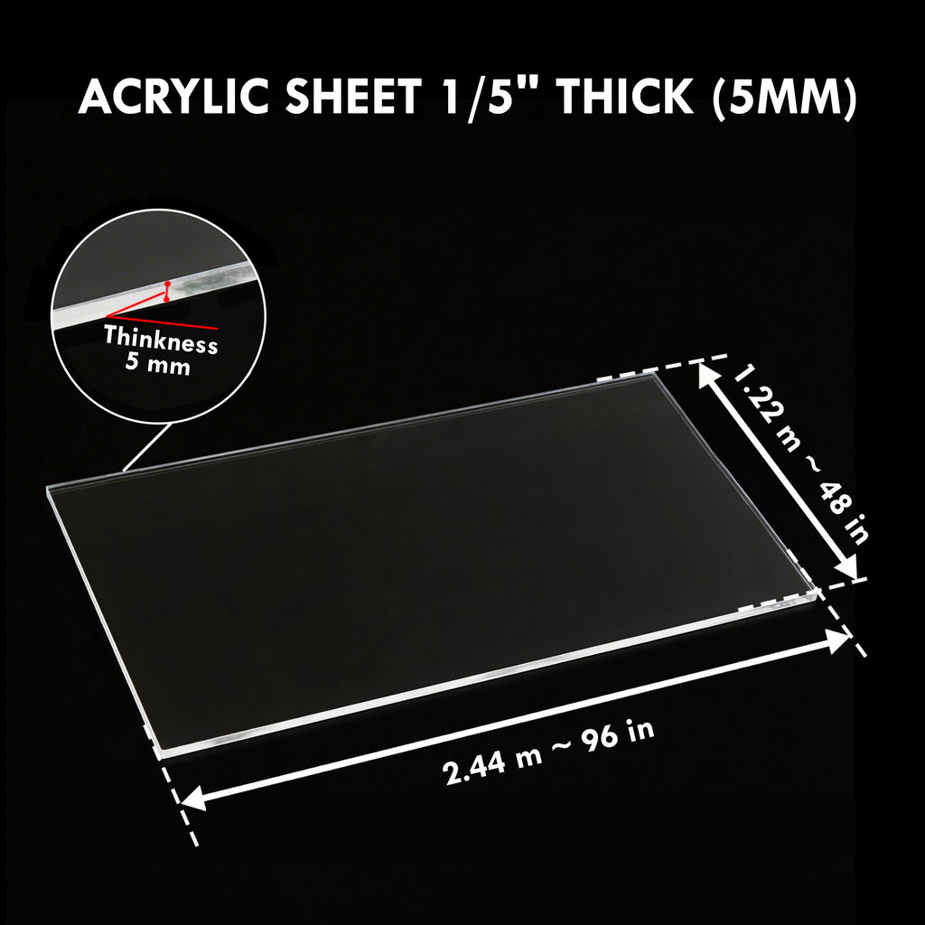 Clear Acrylic Sheet 1/5" Thick (5mm)
