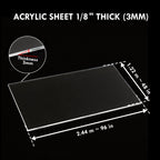 Clear Acrylic Sheet 1/8'' Thick (3mm)