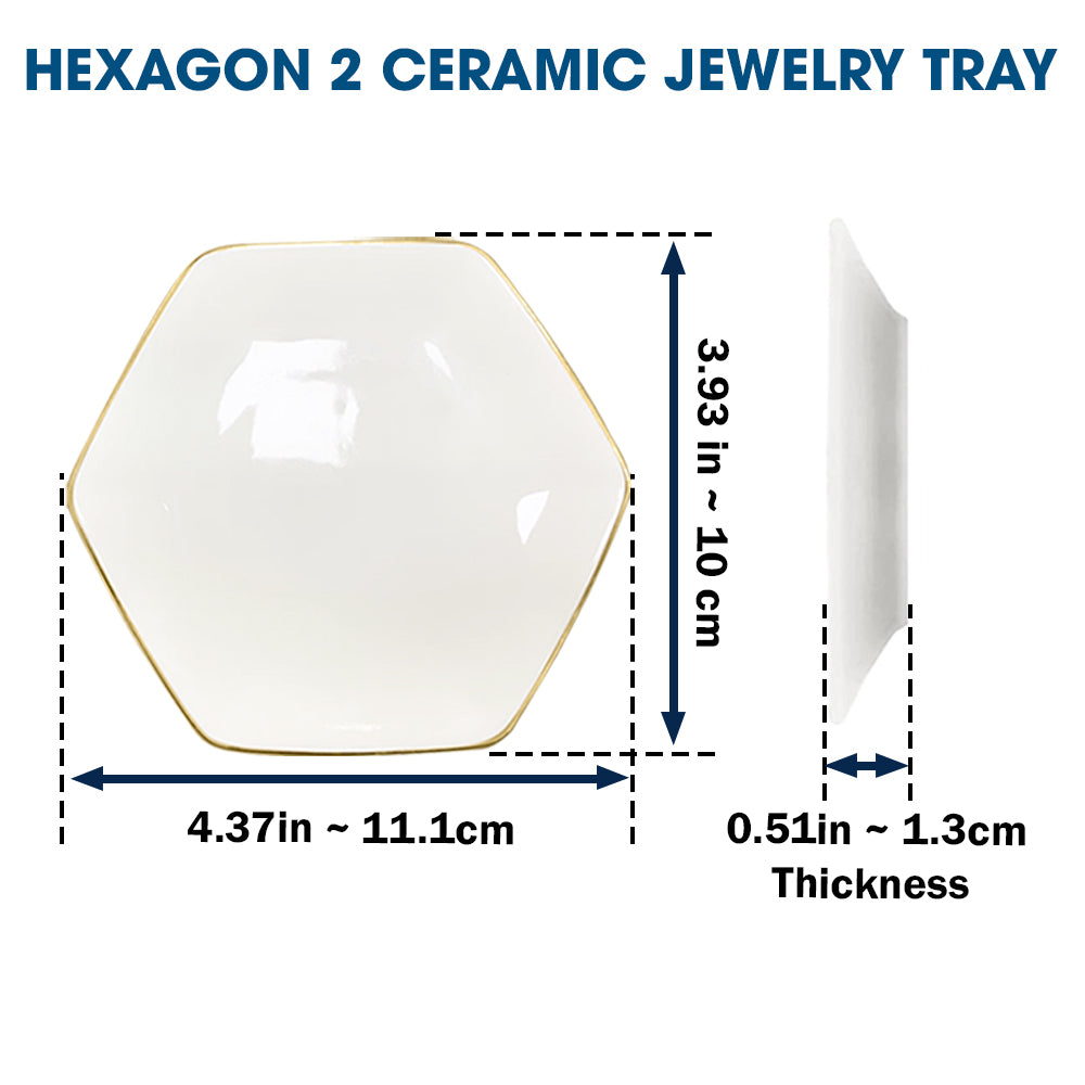 Hexagon 2 Ceramic Jewelry Tray