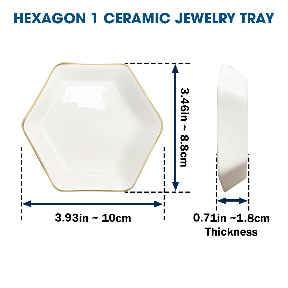 Hexagon 1 Ceramic Jewelry Tray
