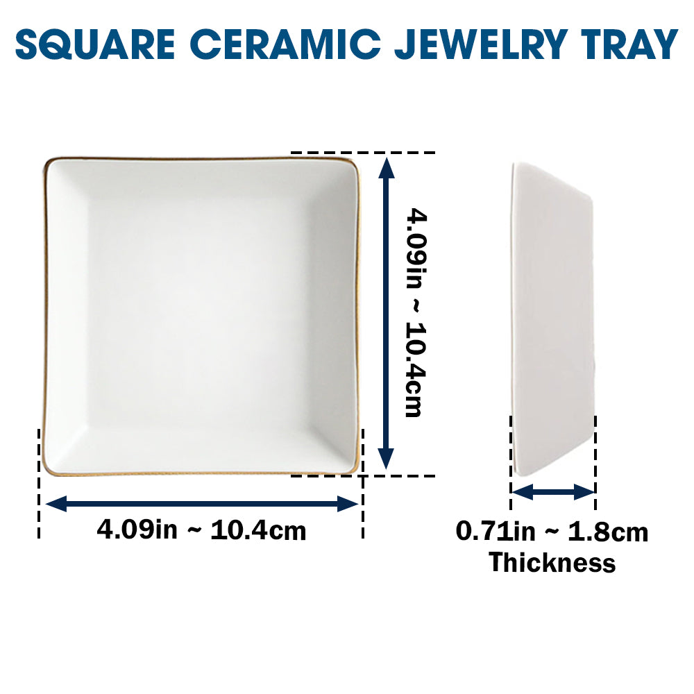 Square Ceramic Jewelry Tray