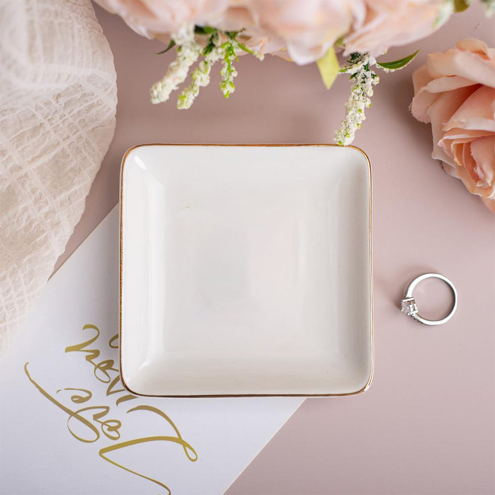 Square Ceramic Jewelry Tray