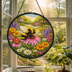 Round Stained Glass Decoration 9.84"