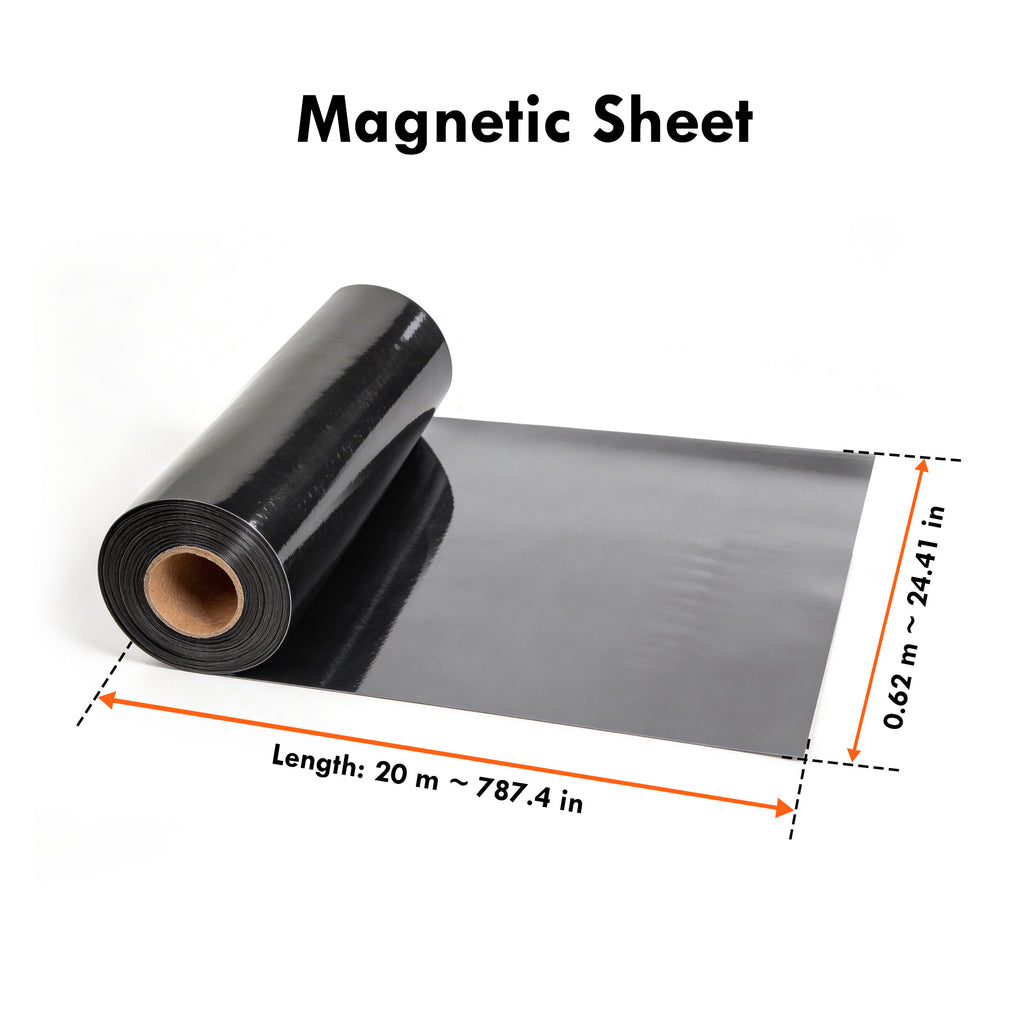 Magnetic Sheet Roll 62cm x 20m (24.4" x 65.6 ft) – 0.75mm Printable Flexible Magnet